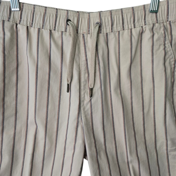 PD&C Stretch Striped Casual Shorts Mens Size M Elastic Waist Drawstring - Picture 3 of 8